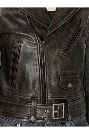 Black leather biker jacket GOLDEN GOOSE | GWP00848P00064790100